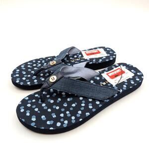 Tommy Hilfiger Polka Dot Cemile Flip Flop Sandals Women's Blue Size US7 EU38